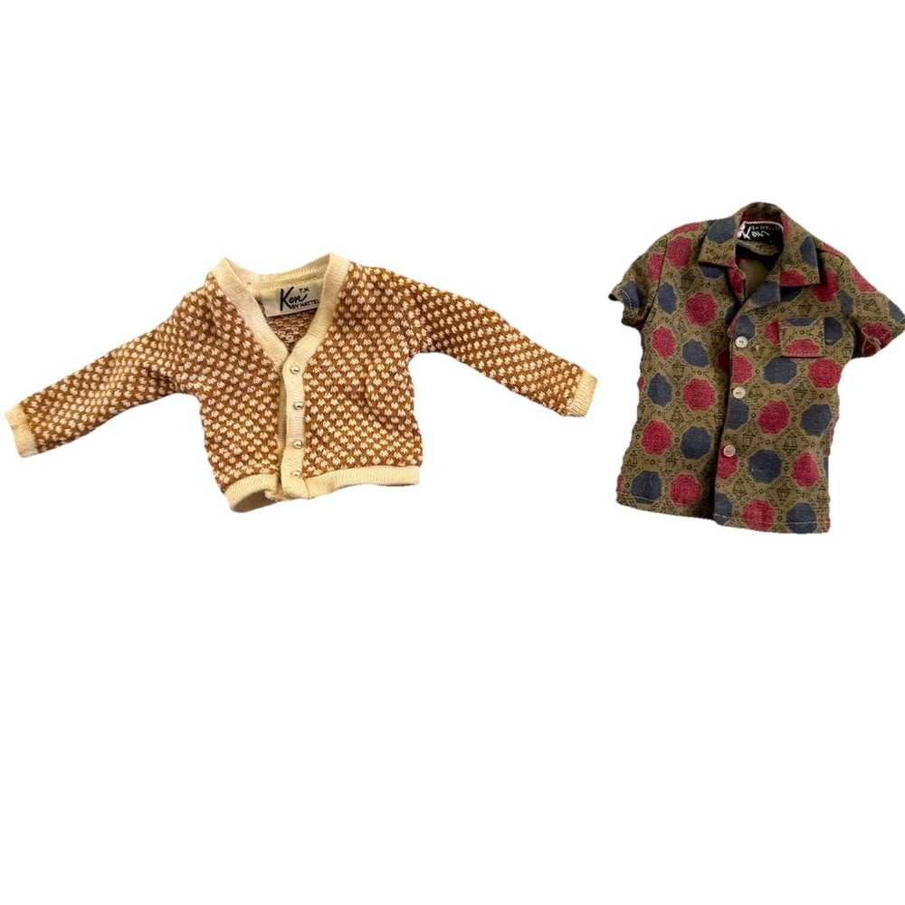 VTG 1960's Mattel Barbie Ken Fraternity Meeting Cardigan Sweater Button Up Shirt